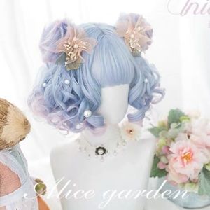 NEW Blue Wig cute and sweet Loli style